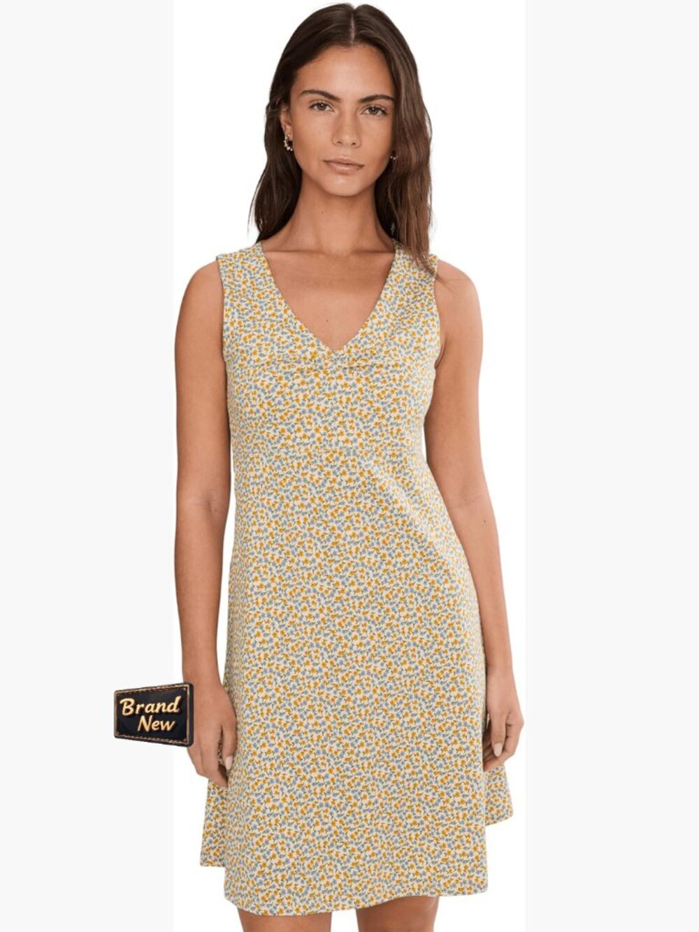 Sleeveless A-Line V-Neck Dress for Women with Pockets & Odor Control